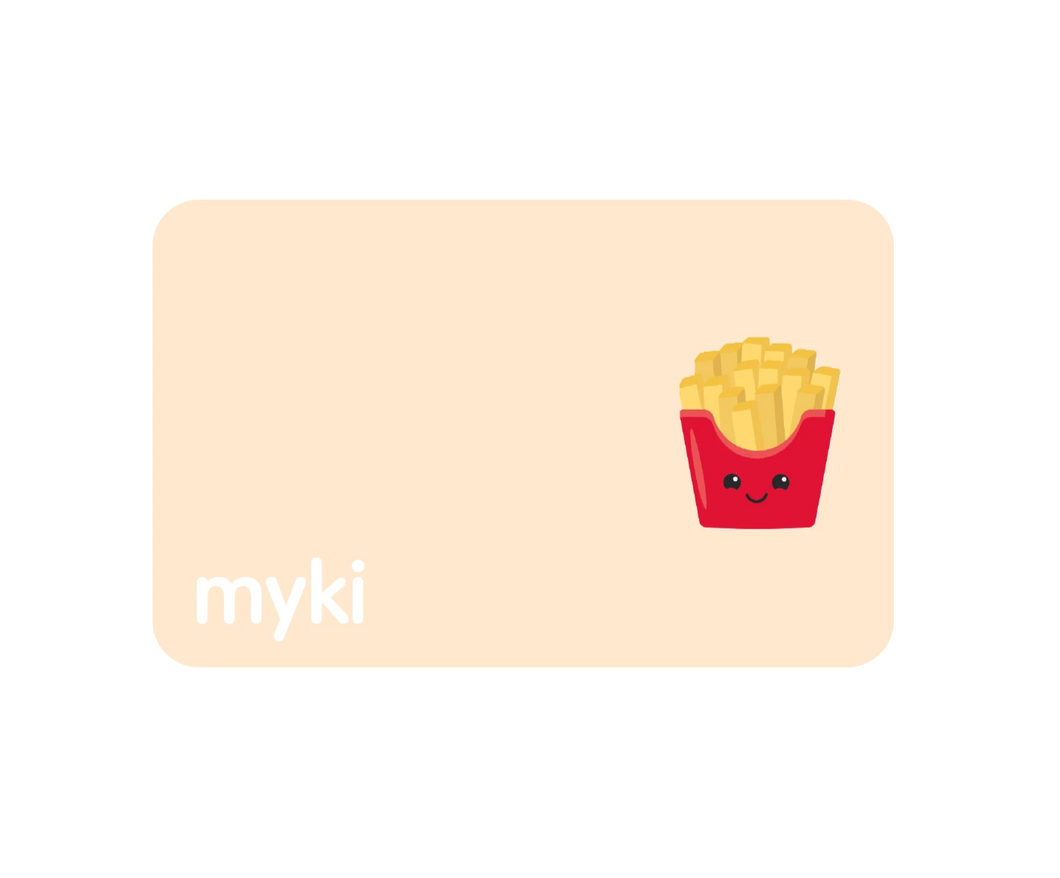 French Fries Transit Sticker With Myki Logo